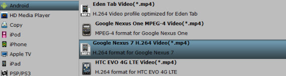 nexus 7 video format