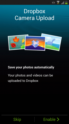 dropbox camera upload