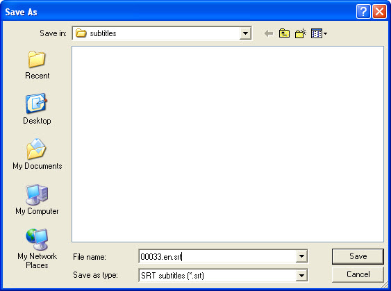 Save the SRT file
