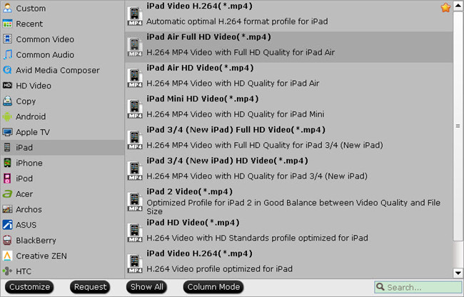 iPad Air/iPad Air 2 video format