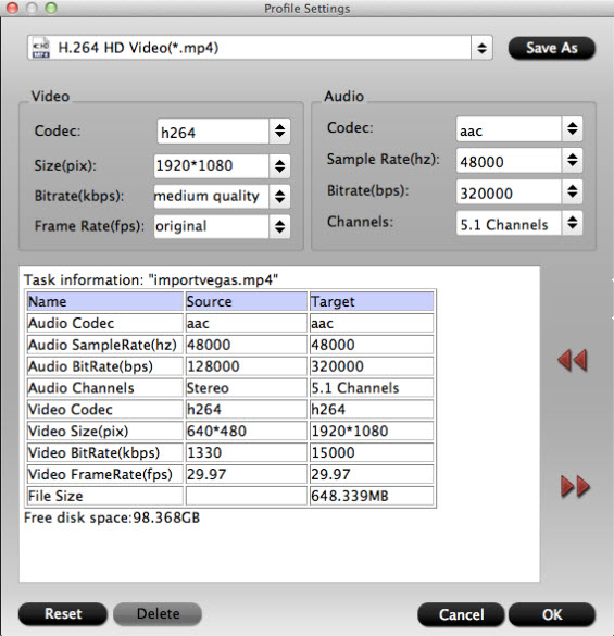 adjust audio parameter