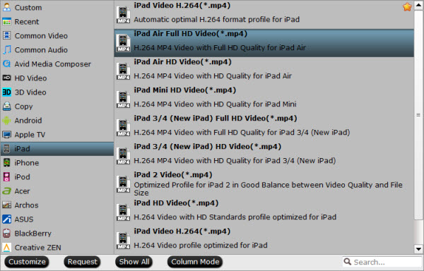 iPad Air/Air 2 video format